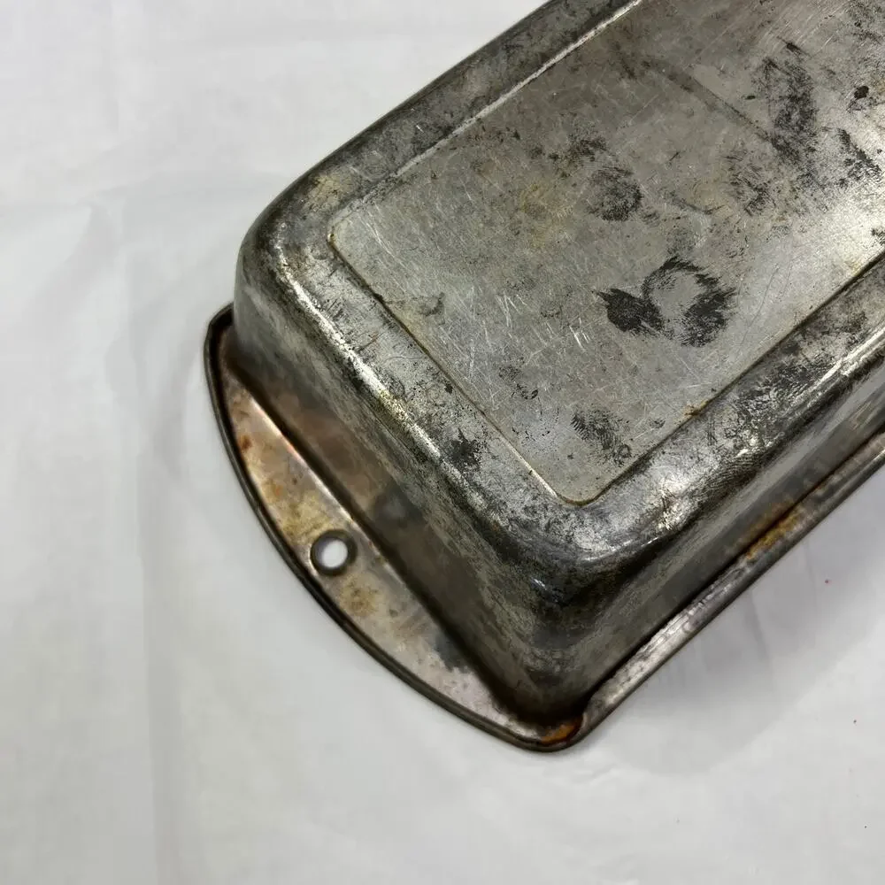 Vintage Bake King No H22 Bread Loaf Pan 9¾x5¾x2¾ Metal Bakeware USA Rustic